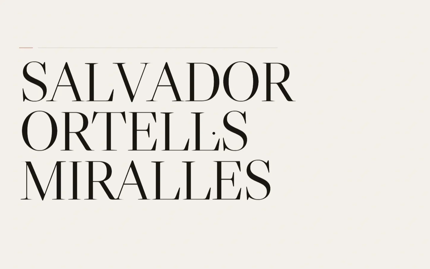 Portada de la web de Salvador Ortells con su nombre en grande