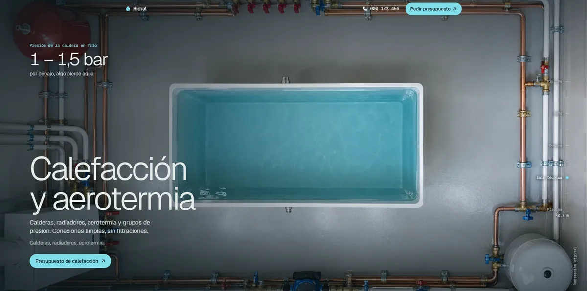 Sección de baños y fontanería con la bañera