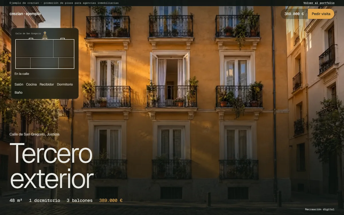 La fachada: «Tercero exterior»